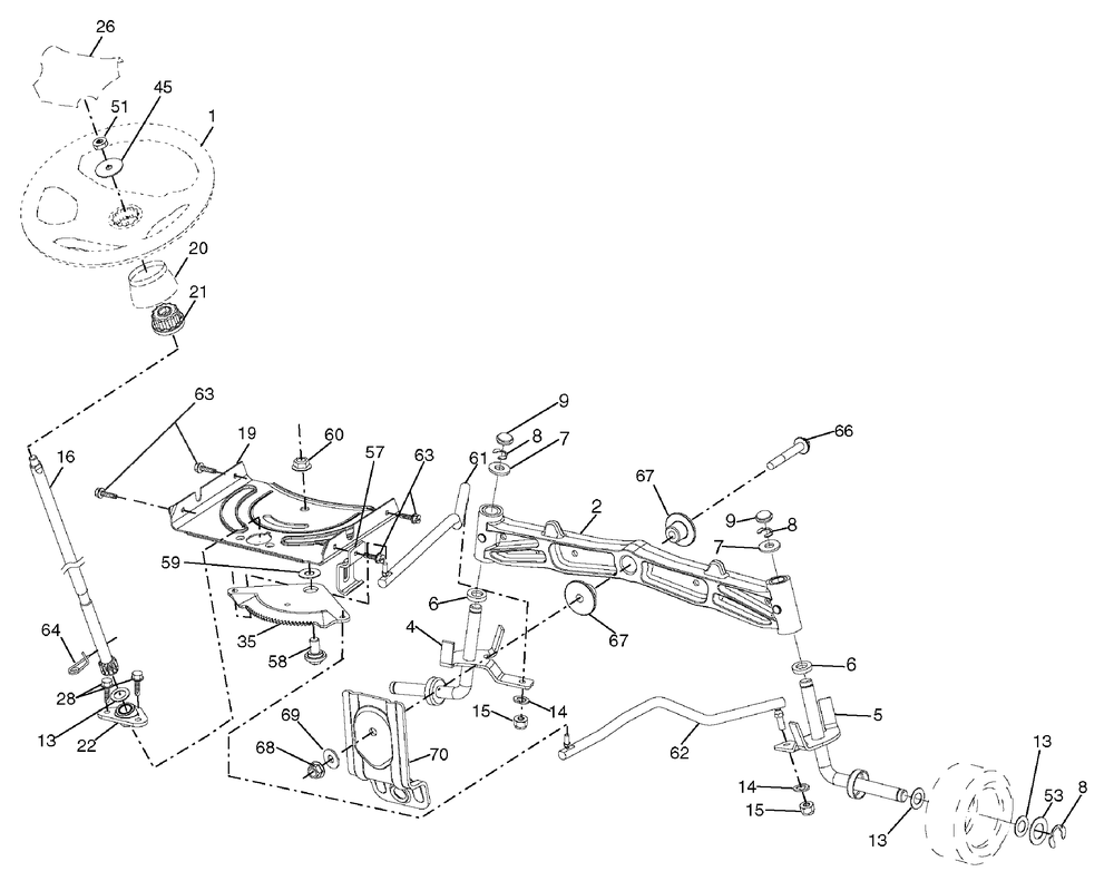 Steering Group (7800738steer) Diagram and Parts List for 7800738-96042010400 2011 Briggs and Stratton Lawn Tractor